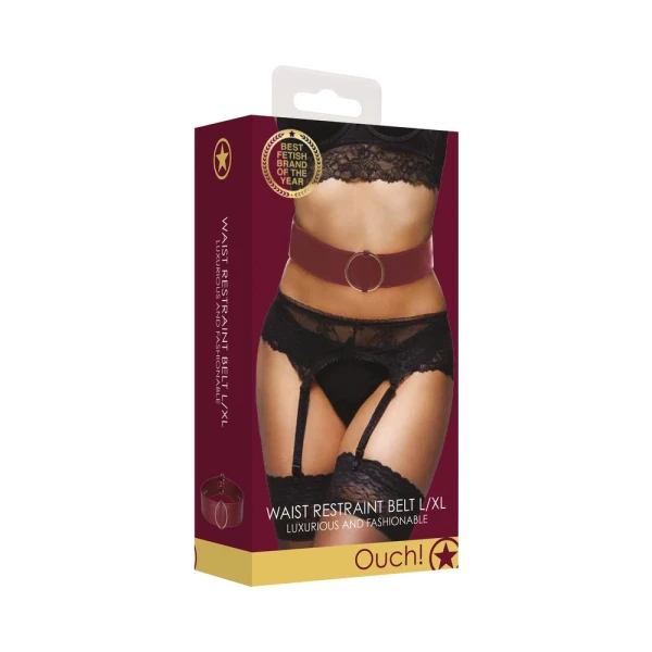 Ouch Halo Waist Belt S/m Burgundy
