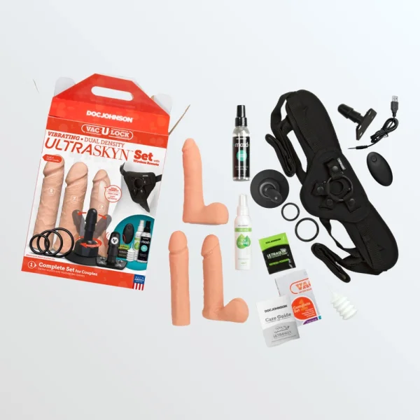 Vac-U-Lock Vibrating Dual Density Ultraskyn 3 Dong Set With Wireless Remote — image 23 of 25