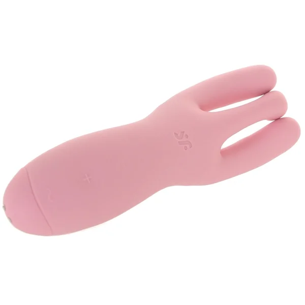 Satisfyer Threesome 4 Rechargeable Waterproof 12-Function App Enabled Dual Stimulation Vibrator - Pink