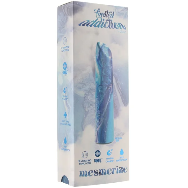 Limited Addiction Mesmerize Rechargeable Waterproof Power Vibe By Blush - Azure