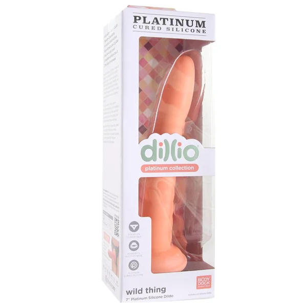 Dillio Platinum Wild Thing Silicone 7" Suction Cup Dildo - Peach