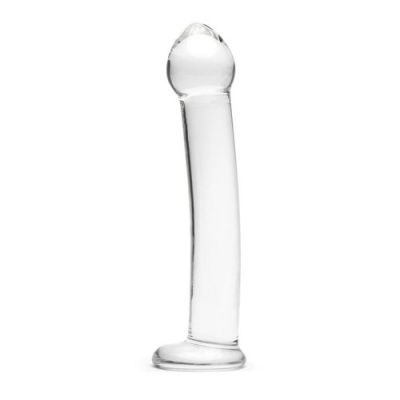 Curved g spot glass dildo