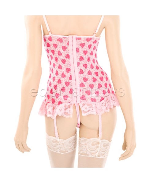 Heart print bustier and g-string
