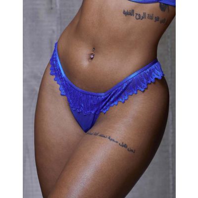 HUSTLER Lace Satin Thong