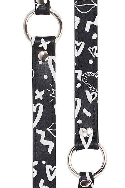 OUCH! 1.6" Breathable Ball Gag with Graffiti Leather Straps