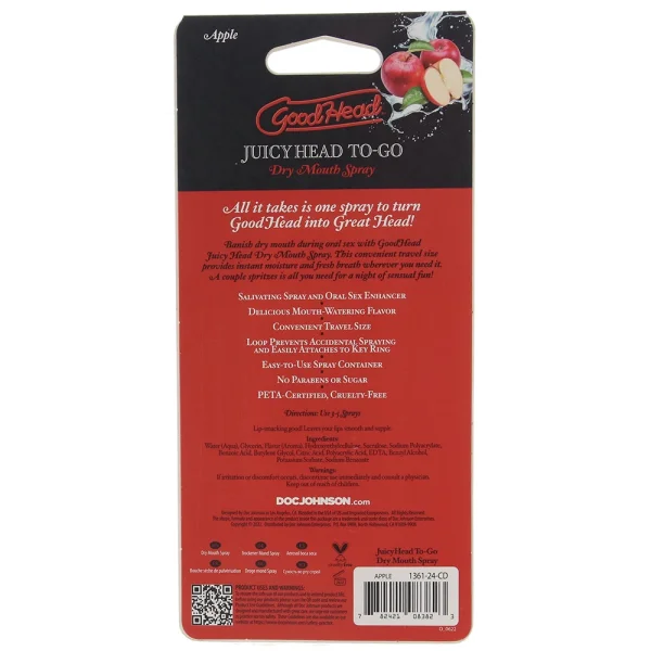 GoodHead Juicy Head Dry Mouth Spray To-Go .30 oz By Doc Johnson - Apple