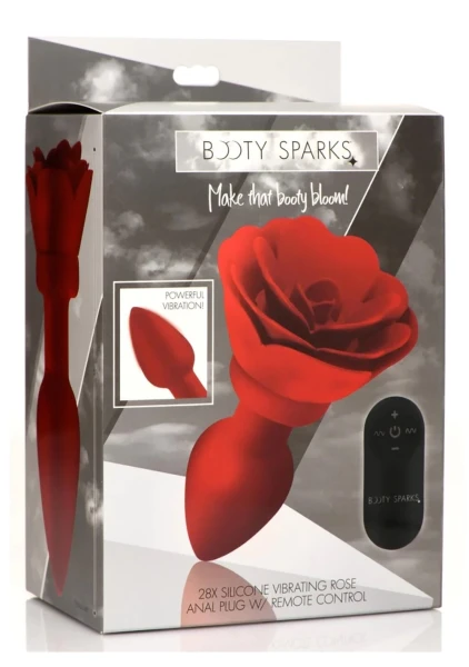 28X Silicone Vibrating Rose Anal Plug with Remote — image 8 of 24