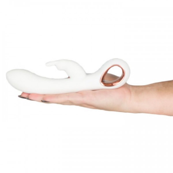 Blissful White Luxury Silicone 16 Function Rabbit Vibrator