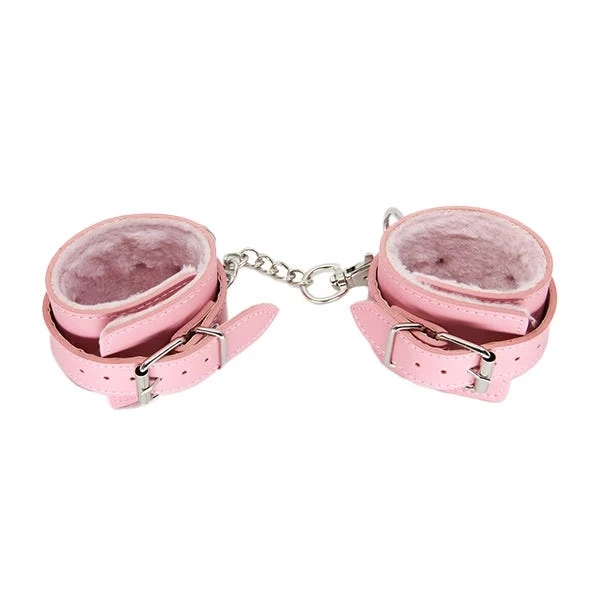 Love In Leather Leatherette Faux-Fur Lined Wrist Cuffs