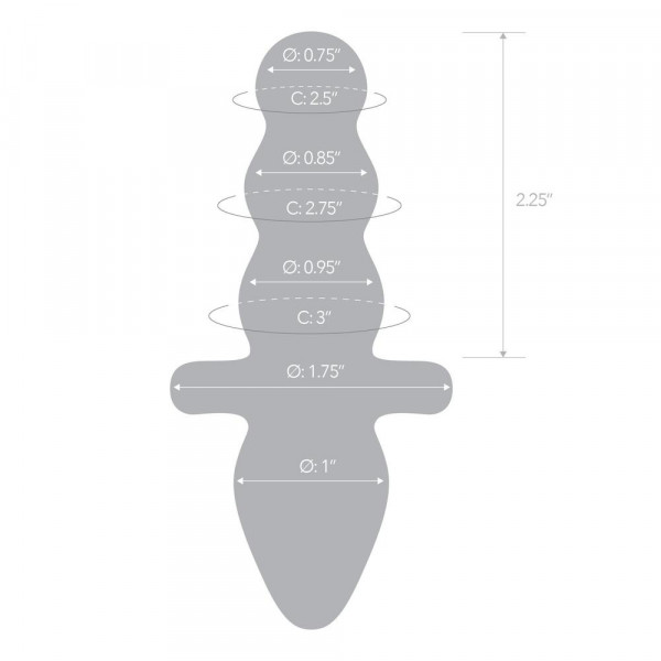 Gläs Titus Glass Beaded Butt Plug Dildo