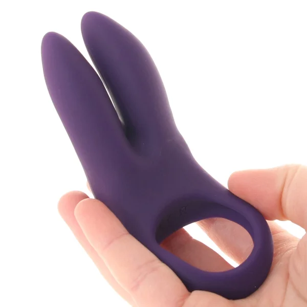 Sexy Bunny Rechargeable Silicone Vibrating Cock Ring by VeDO - Purple