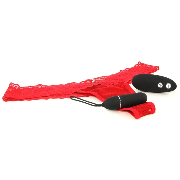 Hustler Vibrating Panty with Wireless Remote Control Red S/M