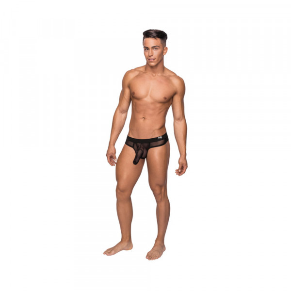 Male Power Hoser Hose Thong Black Lx