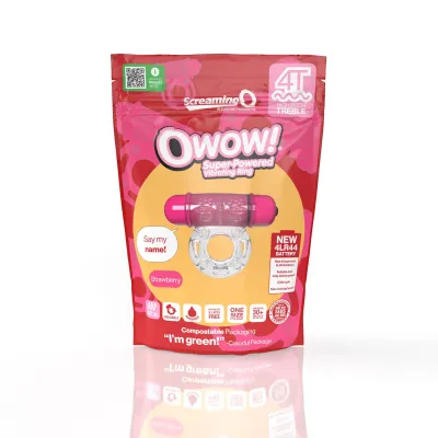 Screaming O 4t Owow Super Powered Vibrating Ring Strawberry
