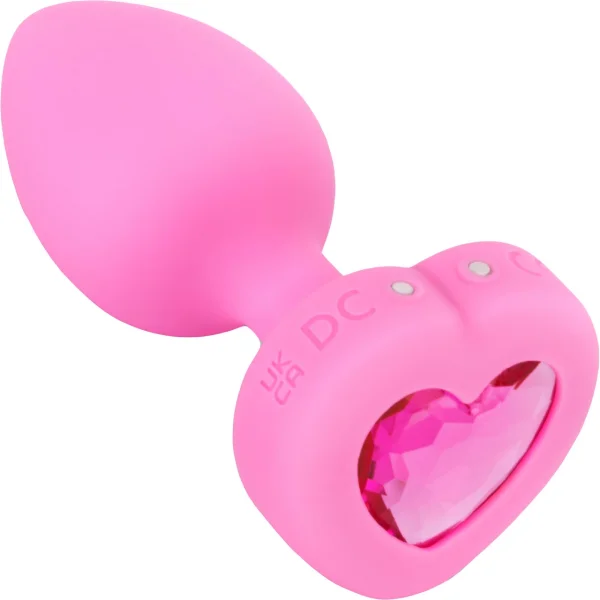 B-Vibe Vibrating Heart Plug Small/Medium - Pink Topaz
