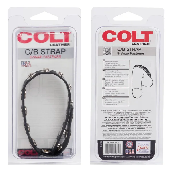 Colt 8 Snap Fastener Leather Strap - Black — image 7 of 9