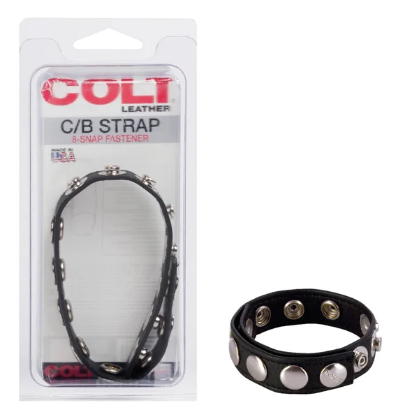 Colt 8 Snap Fastener Leather Strap - Black — image 9 of 9
