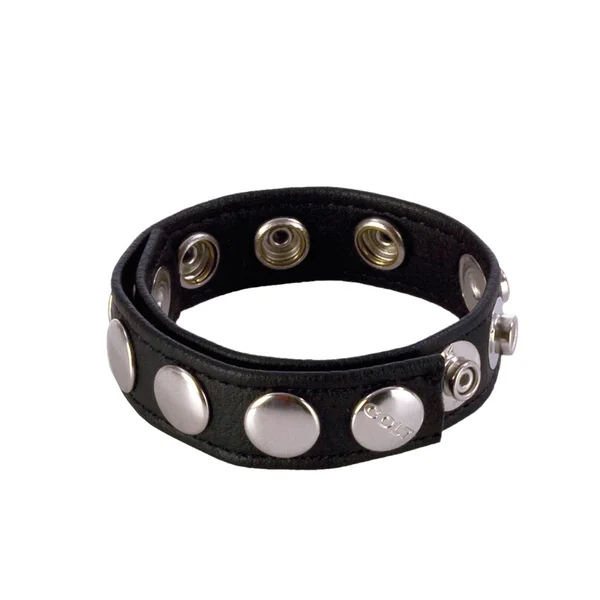 Colt 8 Snap Fastener Leather Strap - Black — image 8 of 9