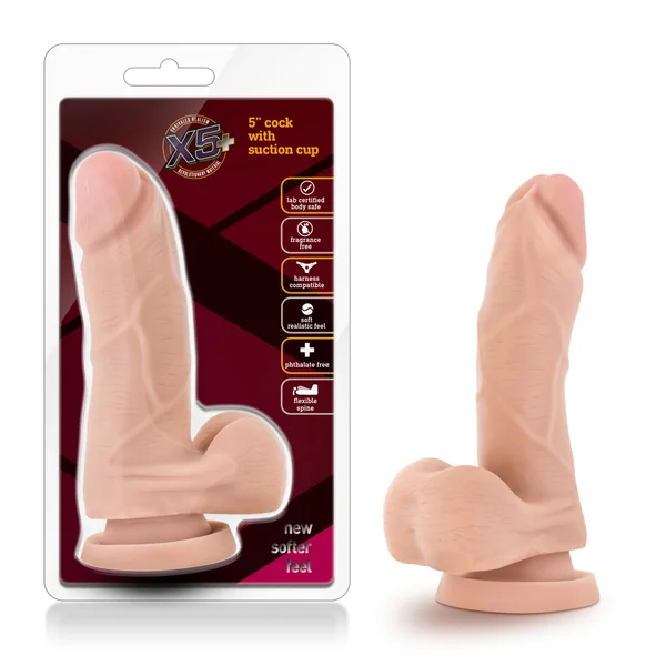X5 5 Inch Cock With Suction Cup Dildo — image 8 of 12
