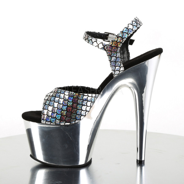 7 inches Heel, 2 3/4 inches Chrome PF Ankle Strap Sandal — image 7 of 20