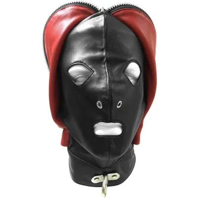 Rouge Leather Fly Trap Mask Black Red