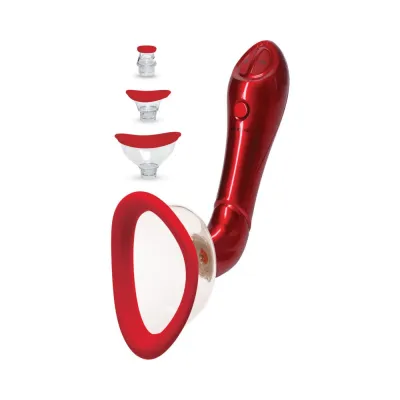 Bloom Intimate Body Pump Limited Edition Red Automatic Vibrating Rechargeable 4 in 1 Interchangeable
