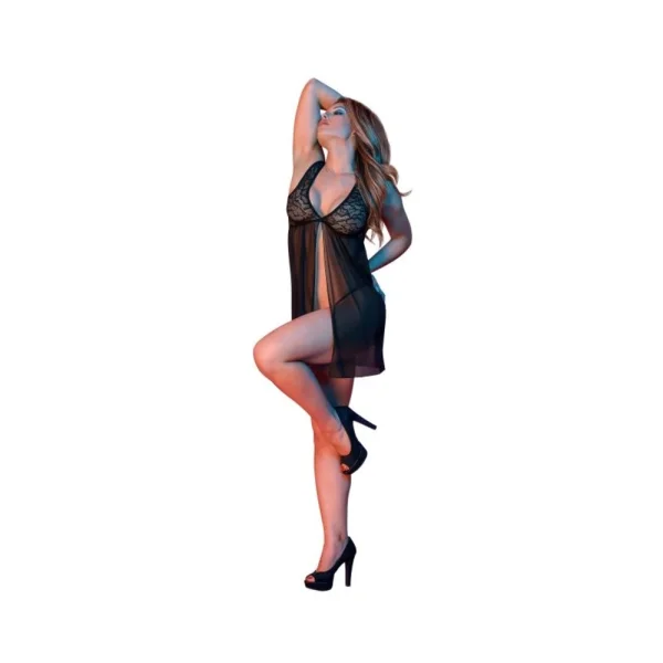 Magic Silk Sexy Time Fly Away Baby Doll & G-string Set Black Lx — image 5 of 9