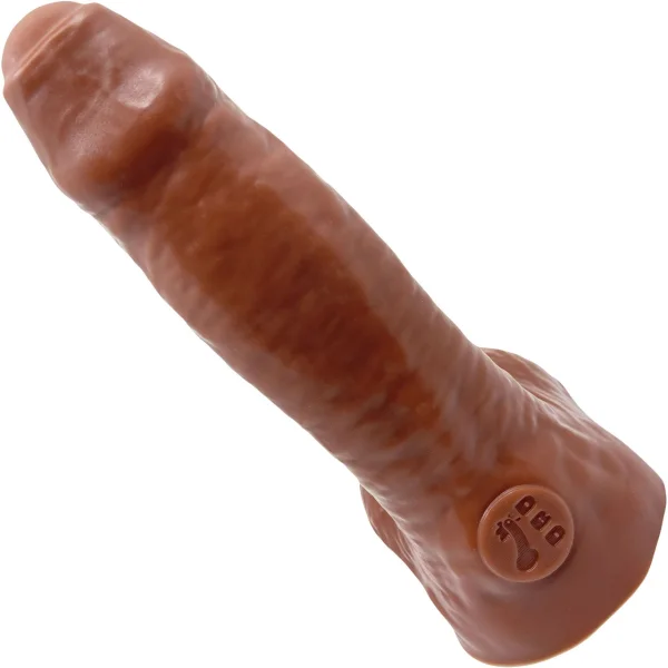 BIG Daddy Danny Uncut XL 8" Platinum Silicone Realistic Dildo With Balls By Dee's Big Daddies - Chocolate