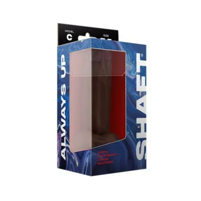 Shaft Model C Liquid Silicone Dong With Balls 7 5 In Mahogany
