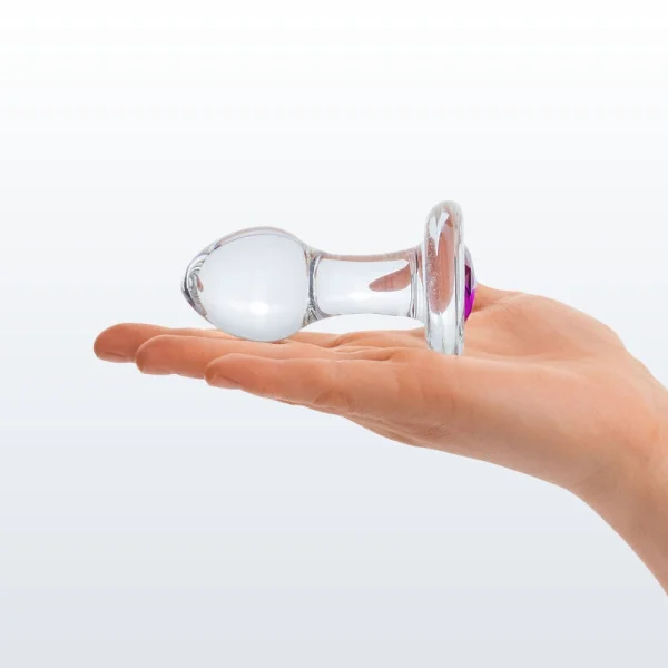Gläs Bling Bling Glass Butt Plug - Purple