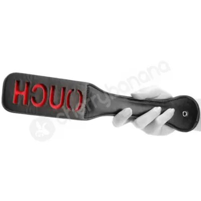 Ouch Black Faux Leather Paddle Ouch Impression