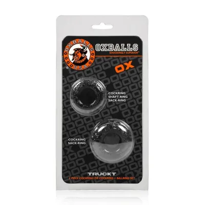 Oxballs TruckT Cock Ball Ring Black Pack of 2