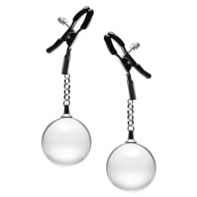 Spheres Adjustable Nipple Clamps Weighted Clear Orbs
