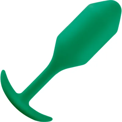 b Vibe Snug Plug 2 Medium Silicone Weighted Butt Plug Green