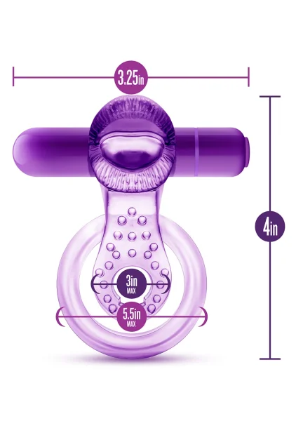 Play With Me - Lick It - Vibrating Double Strap Cockring - Purple