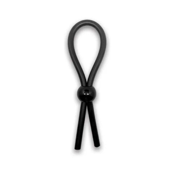 Rock Solid Lasso Single Adjustable Black Silicone Cock Tie
