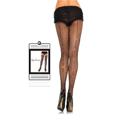 Rhinestone Backseam Fshnt Pantyhose O S