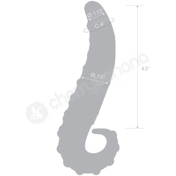 Glas Lick It 6" Pink Glass Curved Dildo With Pleasure Nubs