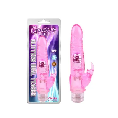 Glitters Dual Teaser Rabbit Vibrator 9 Inch