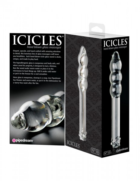 7" Ribbed Glass Dildo