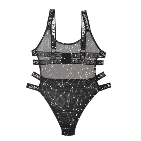 Vibes Karma's a Bitch Bodysuit Black