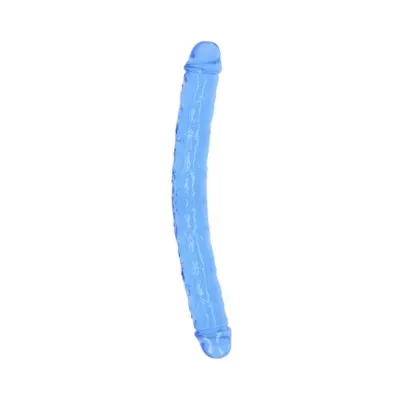 Couples Dildos Realrock Crystal Clear Double Dong 13 In Dual ended Dildo Blue