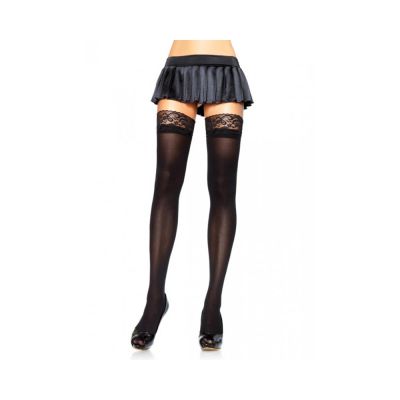 Nylon Stocking Lace Top O S Black