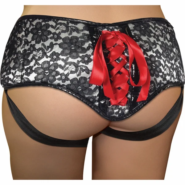 Sportsheets Plus Size Grey and Black Lace Harness