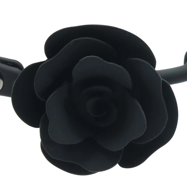 Forbidden Removable Silicone Rose Gag By CalExotics - Black