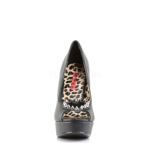 5 1/4 inches Heel, 1 1/4 inches PF Peep Toe Cutout Pump w/Spikes Detail — image 6 of 12