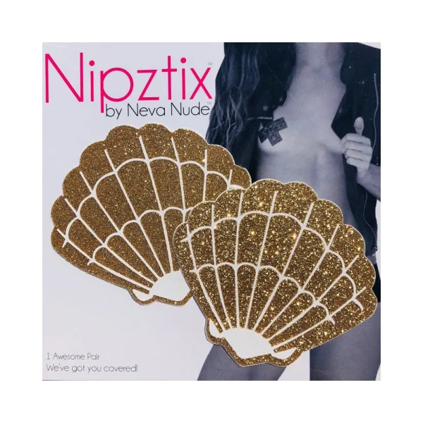 Neva Nude Pasty Shells Glitter Gold