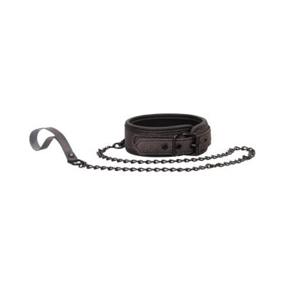 Ouch Ouch Elegant Collar With Leash Titanium Grey