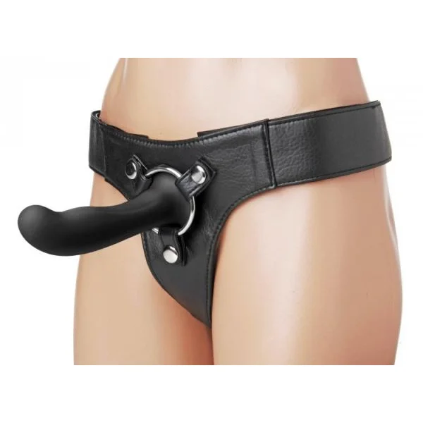 Strap U Heart On Silicone Harness Dildo Black