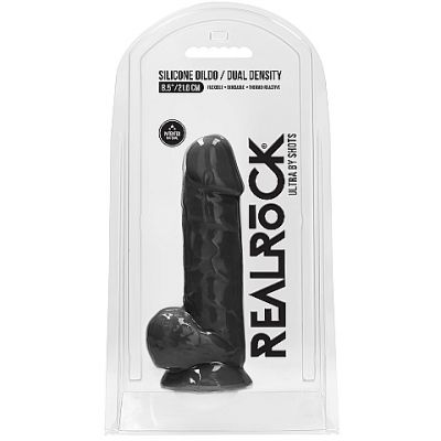 Silicone Dildo With Balls 21 x 8cm Black
